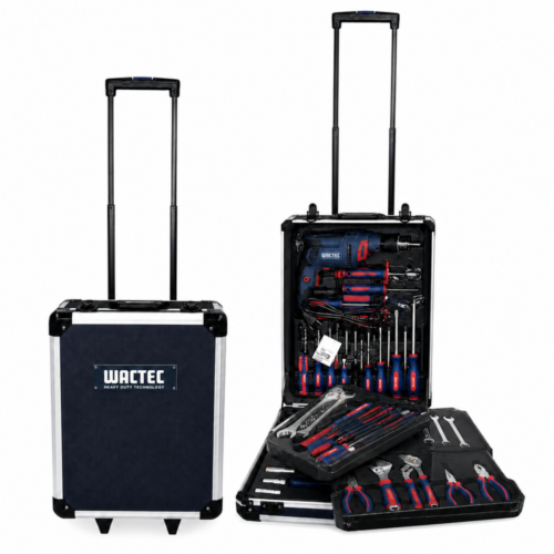 WACTEC 107 pieces tools set with aluminum trolley case for workshop use